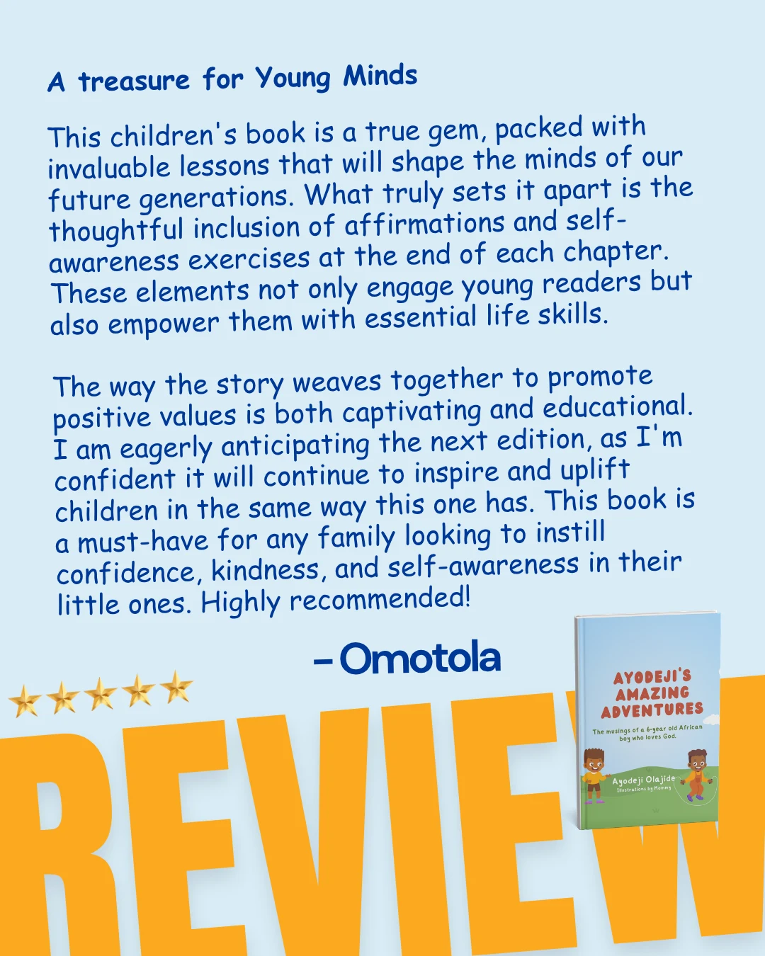 Reader feedback about Ayodeji books